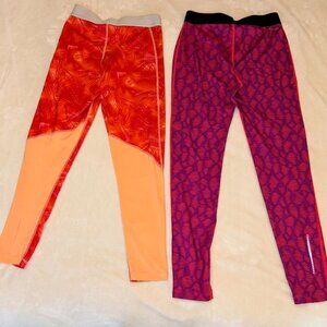 Nike Pro Leggings – Bundle of 2 Pink and Orange – Girl’s size Large